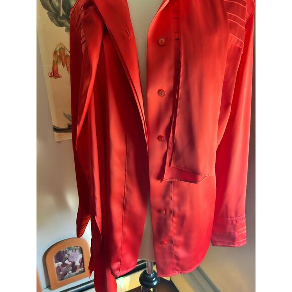 Louis Féraud Vintage Red Secretary Bow Blouse – Size US 16 / XL - Picture 12 of 12